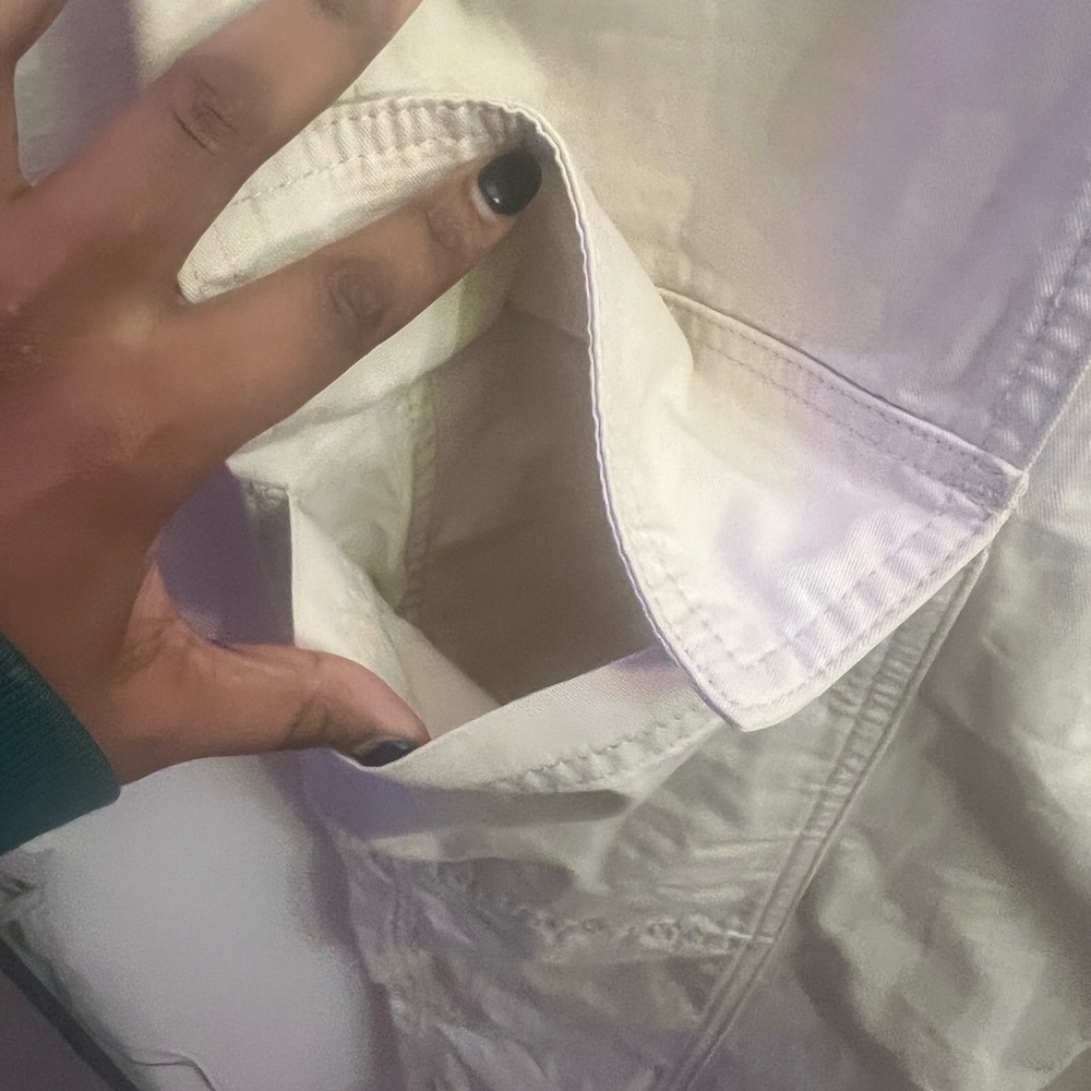 Cream High Rise Cargos - Picture 4 of 5